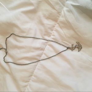 Rhinestone Anchor Necklace